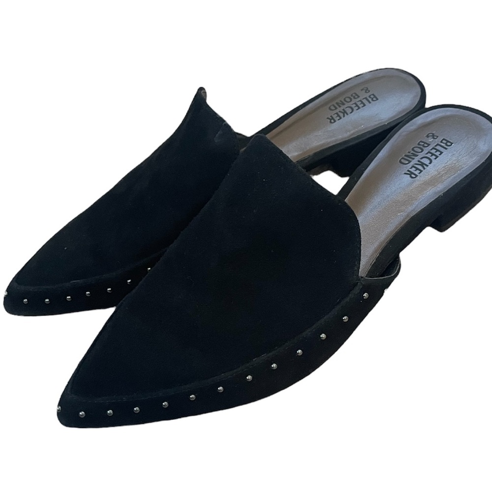 Bleecker and Bond Studded Suede Aurora Slip On Leather Mule